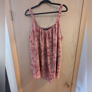 20L NWOT Lane Bryant Paisley Print Blouse in Red and Cream